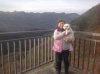 Pauline and Teddy admiring the view in the  Basque Country, on their journey from Wolverhampton to Torrevieja in Spain.